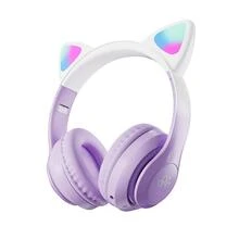 Wireless Cat Ear Headphones, Bluetooth, RGB Light - 紫色 - 查看 1