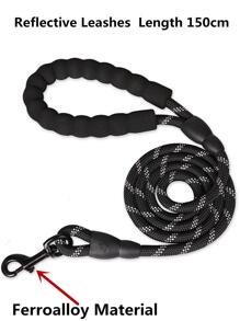 1入組反光寵物背帶和1条皮带適用於狗狗適用於戶外 - 黑色 - 查看 7