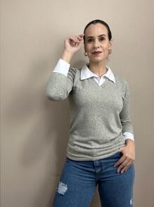 Women Blouses - 米色 - 查看 2