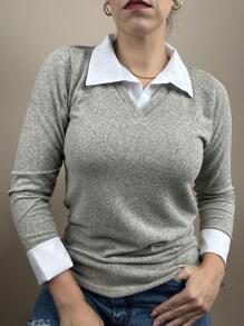Women Blouses - 米色 - 查看 3