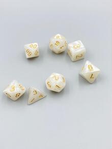 7入組亞克力多面體白色骰子適用於棋盤遊戲 - 彩色 - 查看 6