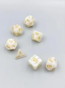 7入組亞克力多面體白色骰子適用於棋盤遊戲 - 彩色 - 查看 4