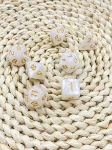 7入組亞克力多面體白色骰子適用於棋盤遊戲 - 彩色 - 查看 3