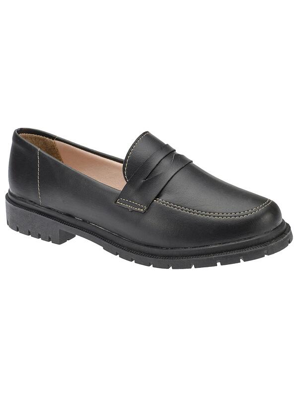 Mocassim Oxford Tratorado Sapato Feminino Estilo Blogueira Com Enfeite Confortável 207