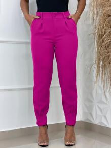Women Pants - Rose Red - View 1