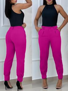 Women Pants - Rose Red - View 9