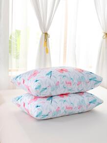 2 piezas Fundas de almohada con mariposa & libélula con estampado sin interno núcleo - Multicolor - Ver 5