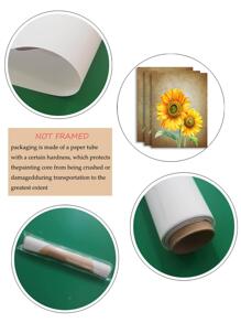 3 piezas con girasol patrón sin enmarcar de lona arte para casa adorno - Multicolor - Ver 5
