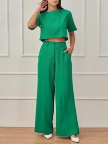 Women Two-piece Outfits - 綠色 - 查看 5