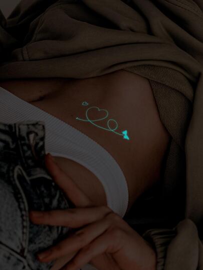 1pc Glow-In-The-Dark Butterfly, Star, Moon & Floral Temporary Tattoo Sticker For Arm, Wrist & Body