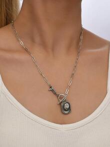 PC Cổ Điển Phong Cách Phương Tây Mũ Cao Bồi, Boot & Boot Mặt Dây Chuyền Vòng Cổ Cho Phụ Nữ, Sử Dụng Hàng Ngày - Màu Bạc Cổ - Xem 3