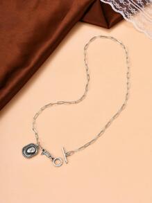 PC Cổ Điển Phong Cách Phương Tây Mũ Cao Bồi, Boot & Boot Mặt Dây Chuyền Vòng Cổ Cho Phụ Nữ, Sử Dụng Hàng Ngày - Màu Bạc Cổ - Xem 2