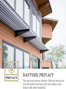 Cuộn Phim Dán Cửa Sổ Ban Ngày Riêng Tư, Kiểm Soát Nhiệt Chống Nắng Chống Tia UV Vinyl Tự Dính Một Chiều Cửa Sổ Gương Kính Màu Phim Cho Văn Phòng Tại Nhà - Bạc - Xem 2