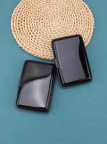 1pc Black Business Portable Business Card Holder - Black - View 5