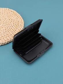 1pc Black Business Portable Business Card Holder - Black - View 3