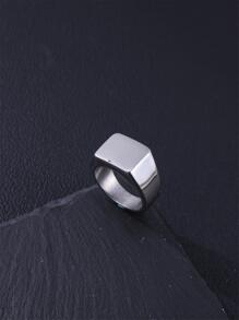 FEEL STYLE 1Pc Phong Cách Đơn Giản Thép Không Gỉ Hình Học Vòng Kín Thích Hợp Cho Nam Mặc Hàng Ngày - Bạc - Xem 1