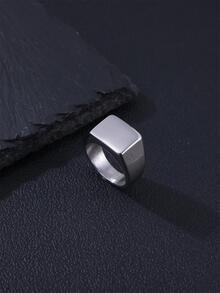 FEEL STYLE 1Pc Phong Cách Đơn Giản Thép Không Gỉ Hình Học Vòng Kín Thích Hợp Cho Nam Mặc Hàng Ngày - Bạc - Xem 5