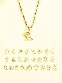 1 Dây Thép Không Gỉ Thời Trang Chữ Cái Mặt Dây Chuyền Vòng Cổ Cho Nữ Trang Trí Hàng Ngày - Vàng - Xem 1