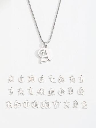 1pc Fashion Stainless Steel Letter Pendant Necklace For Women For Daily Decoration