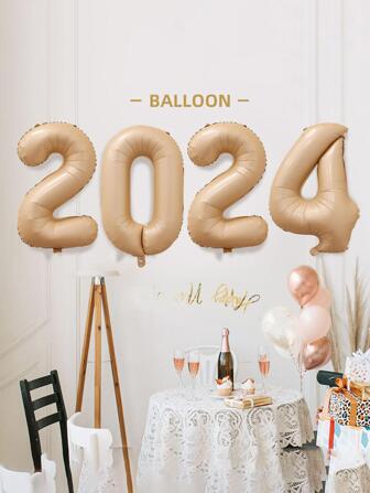 Party Anny Long 1pc Solid Color Number Shaped Decorative Balloon