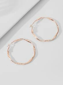 Andkiss 2 chiếc khuyên tai kết cấu - Hoa hồng vàng - Xem 4