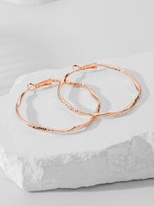 Andkiss 2 chiếc khuyên tai kết cấu - Hoa hồng vàng - Xem 3