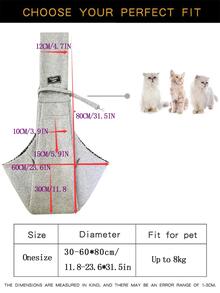 1入組寵物胸包（貓狗適用）,適合小型寵物,可調式肩帶,適合戶外旅行 - 黑色 - 查看 4