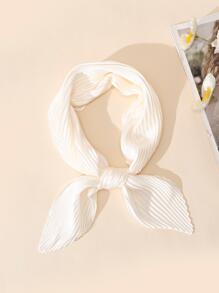 1pc Crushed Silk Scarf Multi-use Tie Up Headband Hairband - White - View 1