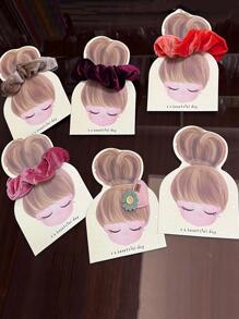 10pcs Hair Clip & Hair Tie Storage Card, Gift For Valentine's Day Back To School, Room Decor - Brown - View 1
