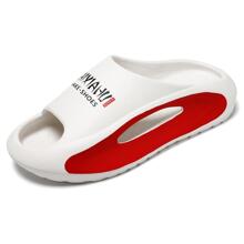 2025新款男士拖鞋轻便人字拖防滑户外运动沙滩鞋厚底软底增高鞋 - 白色 - 查看 4