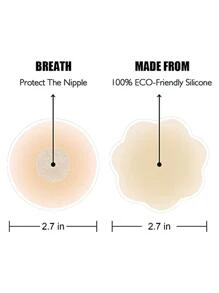 3對素色圓形乳貼 - 淺粉色 - 查看 4