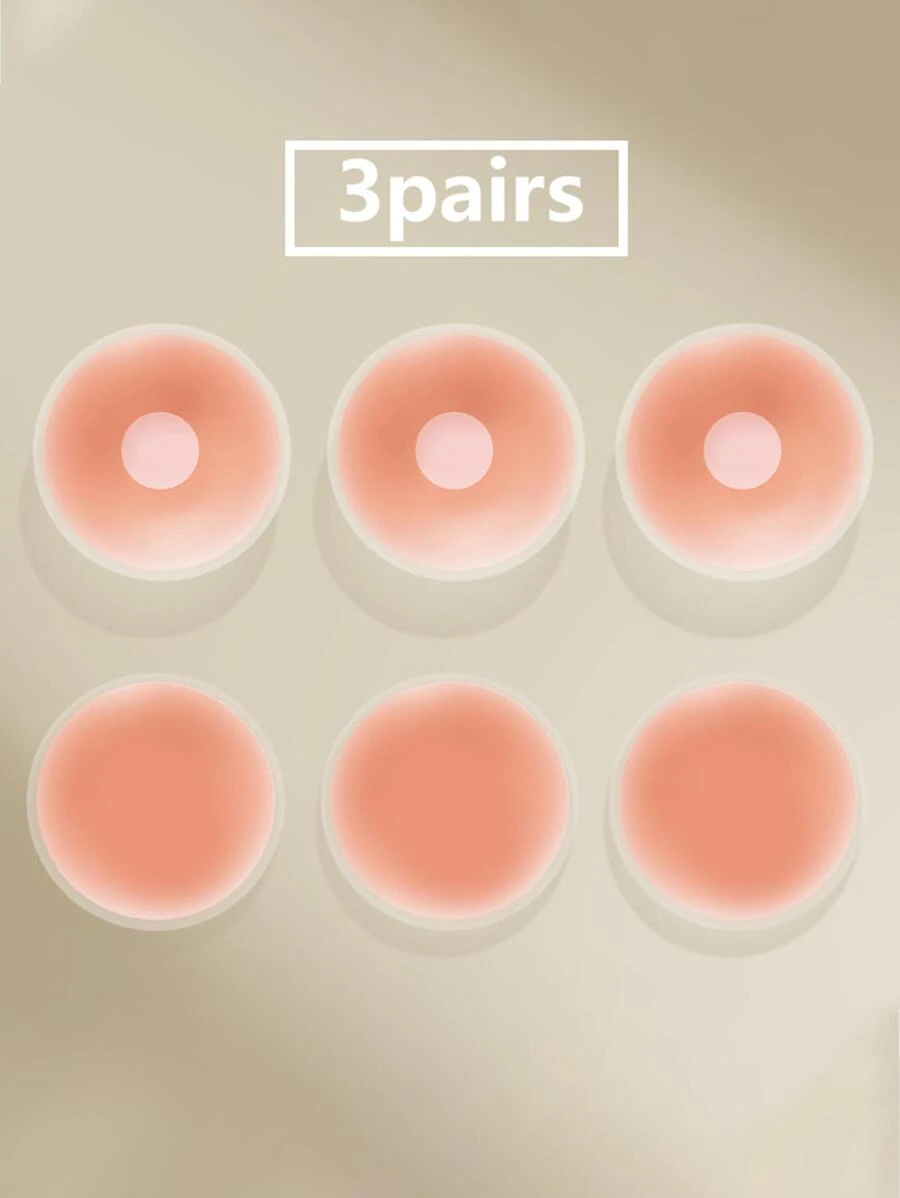3對素色圓形乳貼 - 淺粉色 - 查看 1