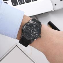 ZHOWE Hombres Reloj cuarzo de puntero redondo de silicona con tira - Negro - Ver 3