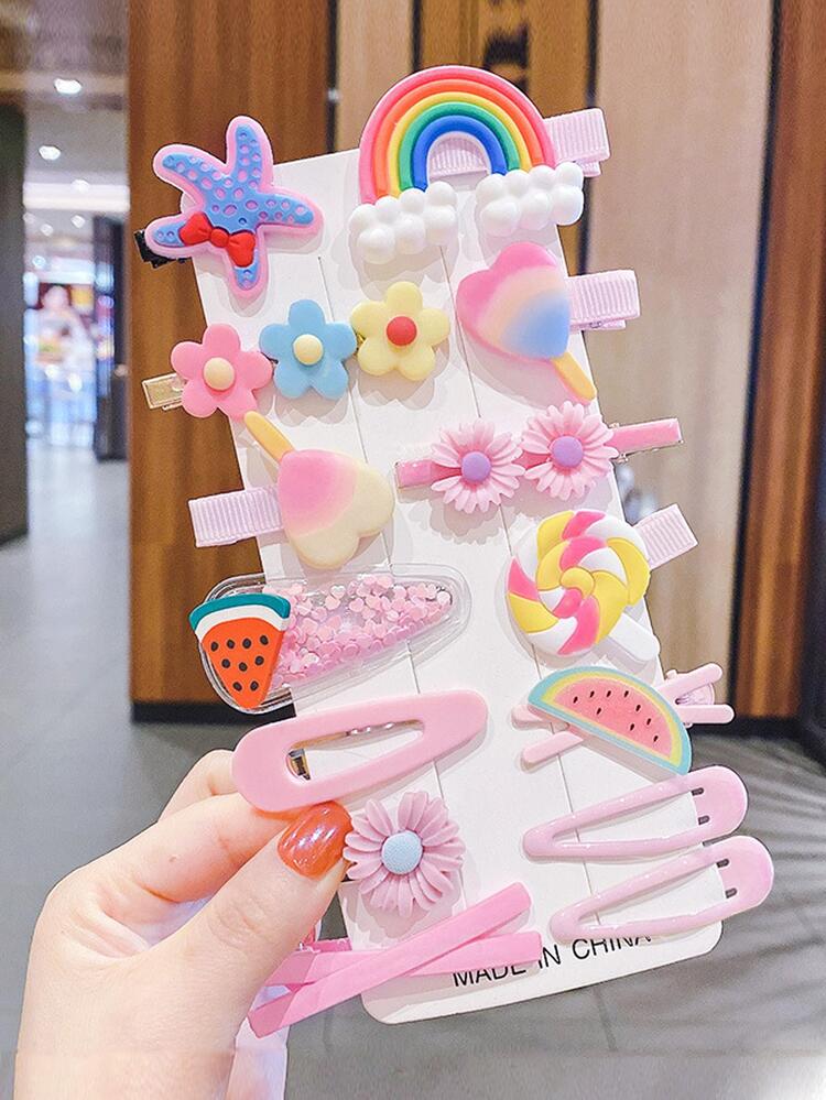 フラワーデコレーションヘアクリップ28個 | SHEIN JAPAN