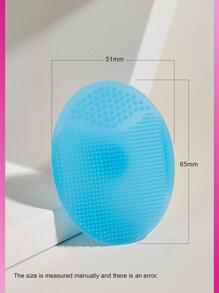 baopinger Single Oval Silicone Face Wash Brush- Blue, Manual Face Wash Brush Gentle Exfoliating Face Wash Brush, Silicone Face Wash Brush Soft Face Wash Massager - Blue - View 2