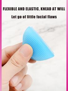 baopinger Single Oval Silicone Face Wash Brush- Blue, Manual Face Wash Brush Gentle Exfoliating Face Wash Brush, Silicone Face Wash Brush Soft Face Wash Massager - Blue - View 6