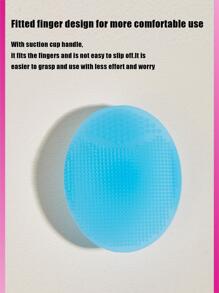 baopinger Single Oval Silicone Face Wash Brush- Blue, Manual Face Wash Brush Gentle Exfoliating Face Wash Brush, Silicone Face Wash Brush Soft Face Wash Massager - Blue - View 4