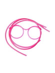 1入組PVC草編,創意眼鏡設計柔軟吸管適用於條形,派對 - 紅色 - 查看 2