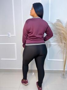 Plus Size Winter Coats - 酒紅色 - 查看 2