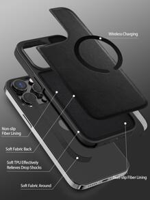Habyby Men Magnetic PU Leather Anti-Fall Phone Case IPhone 11/IPhone 13/IPhone 14/IPhone 15/IPhone 12 - Black - View 3