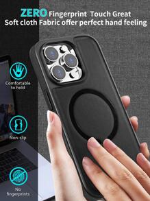 Habyby Men Magnetic PU Leather Anti-Fall Phone Case IPhone 11/IPhone 13/IPhone 14/IPhone 15/IPhone 12 - Black - View 6