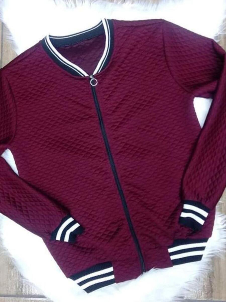 Plus Size Winter Coats - 酒紅色 - 查看 1