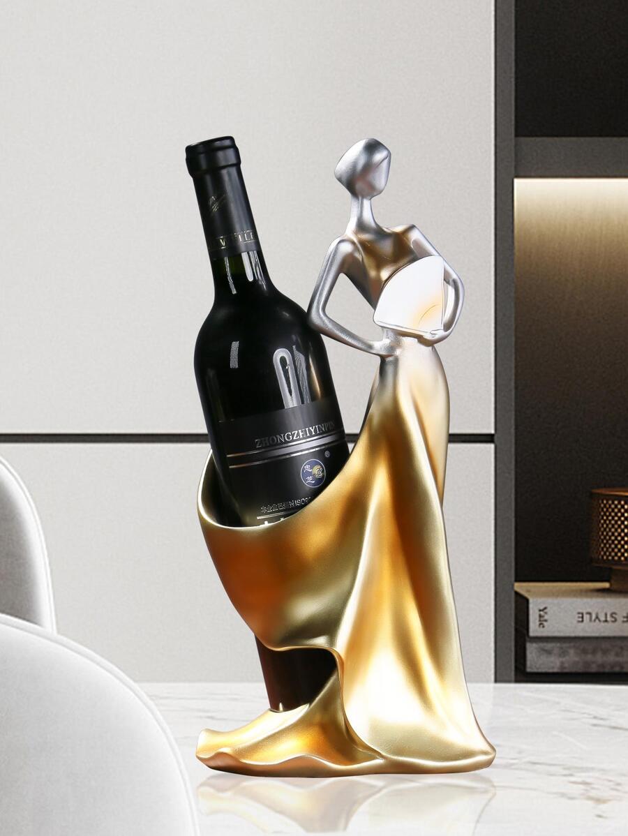 1pc Resin Creative European Style People Shaped Wine Rack Best Gifts Birthday - Champagne - View 1