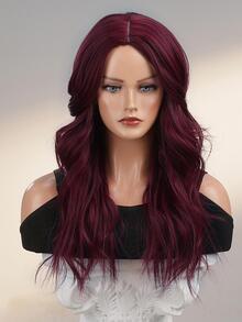 HAIRCUBE 24英寸合成紫紅色長捲髮,中分,為美麗性感女性而設 - 酒紅色 - 查看 8