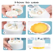 4pcs/set Mooncake Mould Press Pattern Cake Decoration Plastic Mould, Sakura Mooncake Mould, Mung Bean Cake Dessert Supplement, Chinese Snack, Dim Sum, Ice Skin, Hand-pressed, Home Baking - White - View 5