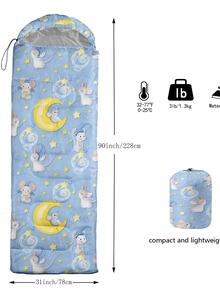 Cute Mouse Printed Camping Sleeping Bags,3 Season Warm & Cool Weather,Lightweight,Waterproof Sleeping Bags for Adults & Kids,Traveling,and Outdoors,Camping Gear Equipment,31x90inch… - 可愛的老鼠 - 查看 3