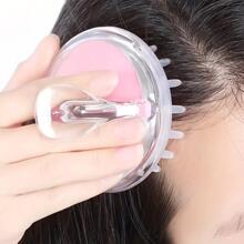 矽膠頭皮按摩器和髮刷帶可拆卸和簡單至乾淨設計 - 紫色 - 查看 1