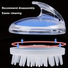 矽膠頭皮按摩器和髮刷帶可拆卸和簡單至乾淨設計 - 紫色 - 查看 4