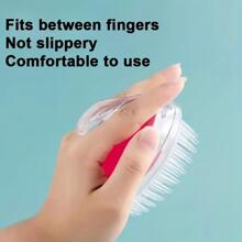 矽膠頭皮按摩器和髮刷帶可拆卸和簡單至乾淨設計 - 紫色 - 查看 5