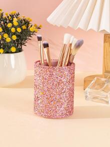 化妆品收纳盒，1个粉色美妆眉笔收纳刷架化妆工具收纳管，化妆刷架化妆品收纳盒，女士礼物，圣诞礼物，女士送礼佳品 - 粉色 - 查看 2